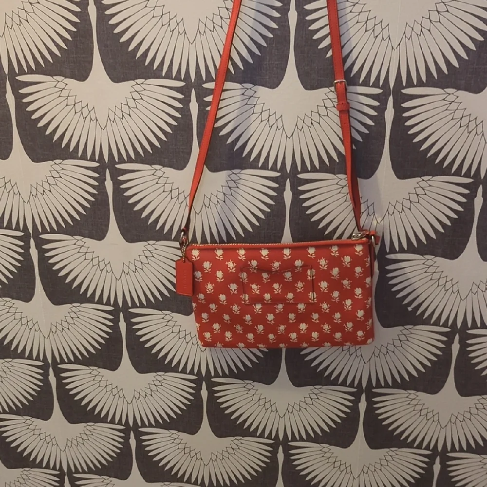 Coach Badlands Floral East West Crossbody Red Patterned Women's Bag